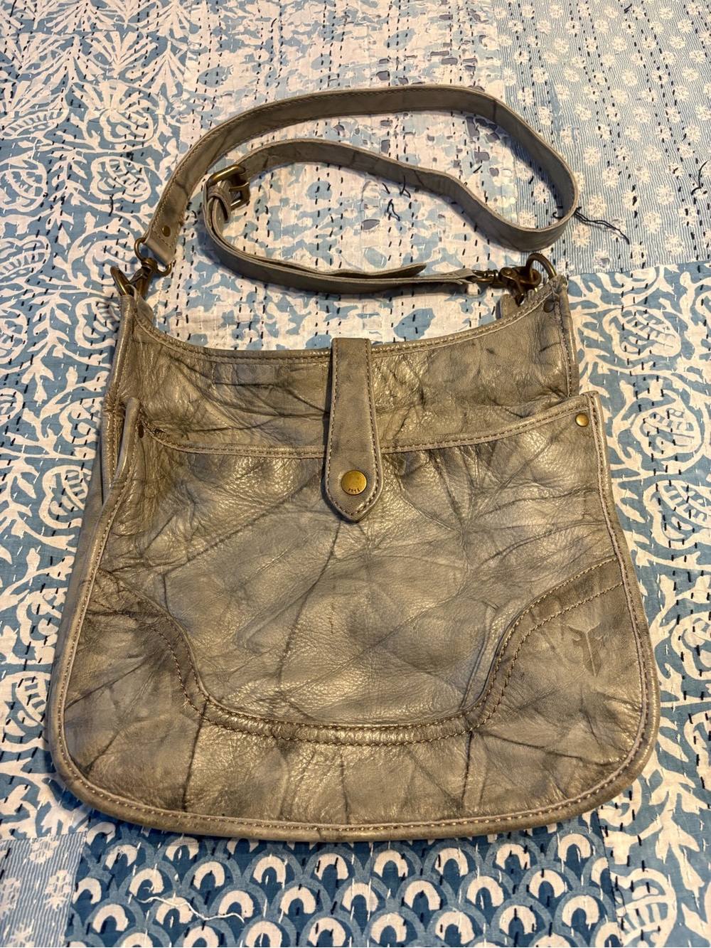 Frye Marbled Leather Crossbody Bag
